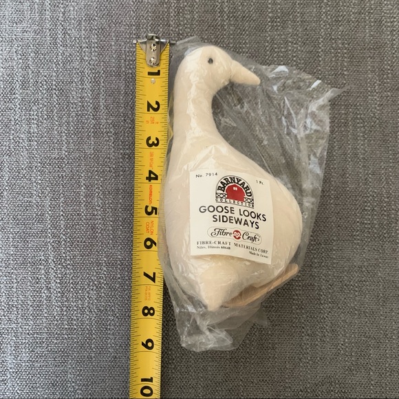 2 Vintage Fibre Craft Barnyard Animals Cow & Goose Cloth Stuffed Farm Animal 80s - Picture 13 of 16